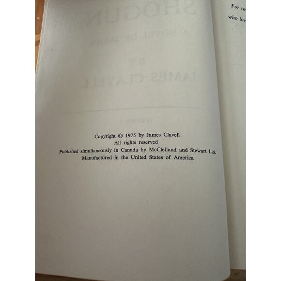 Shogun A Novel of Japan James Clavell Vol 1&2 HC/BC/1975/Antheneum 1st Ed VTG - Picture 8 of 16